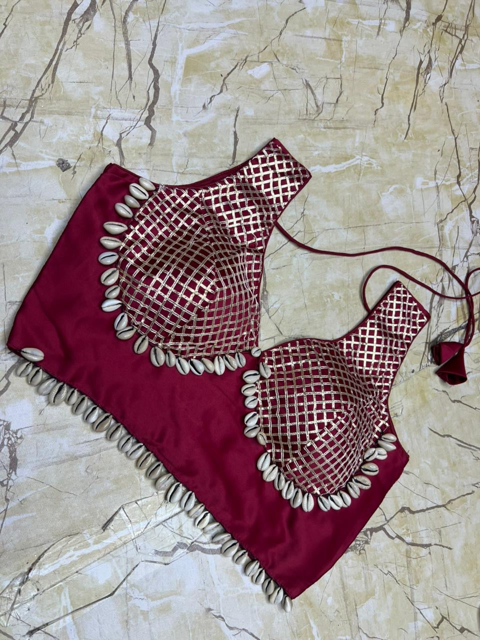 ⨠Navratri 2025 Special Malai Gajji Silk Blouse with Original Golden Gota Lace & Kodi â¨