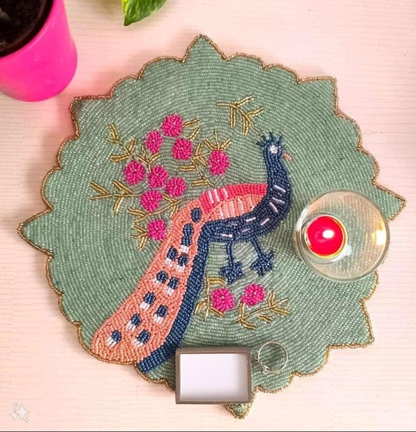 Luxury Beaded Table Mats – Handcrafted Elegant Dining Set