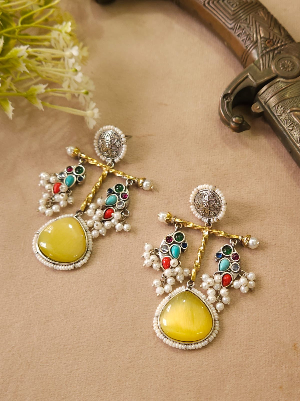 Premium Dual Tone Peacock Monalisa Stone