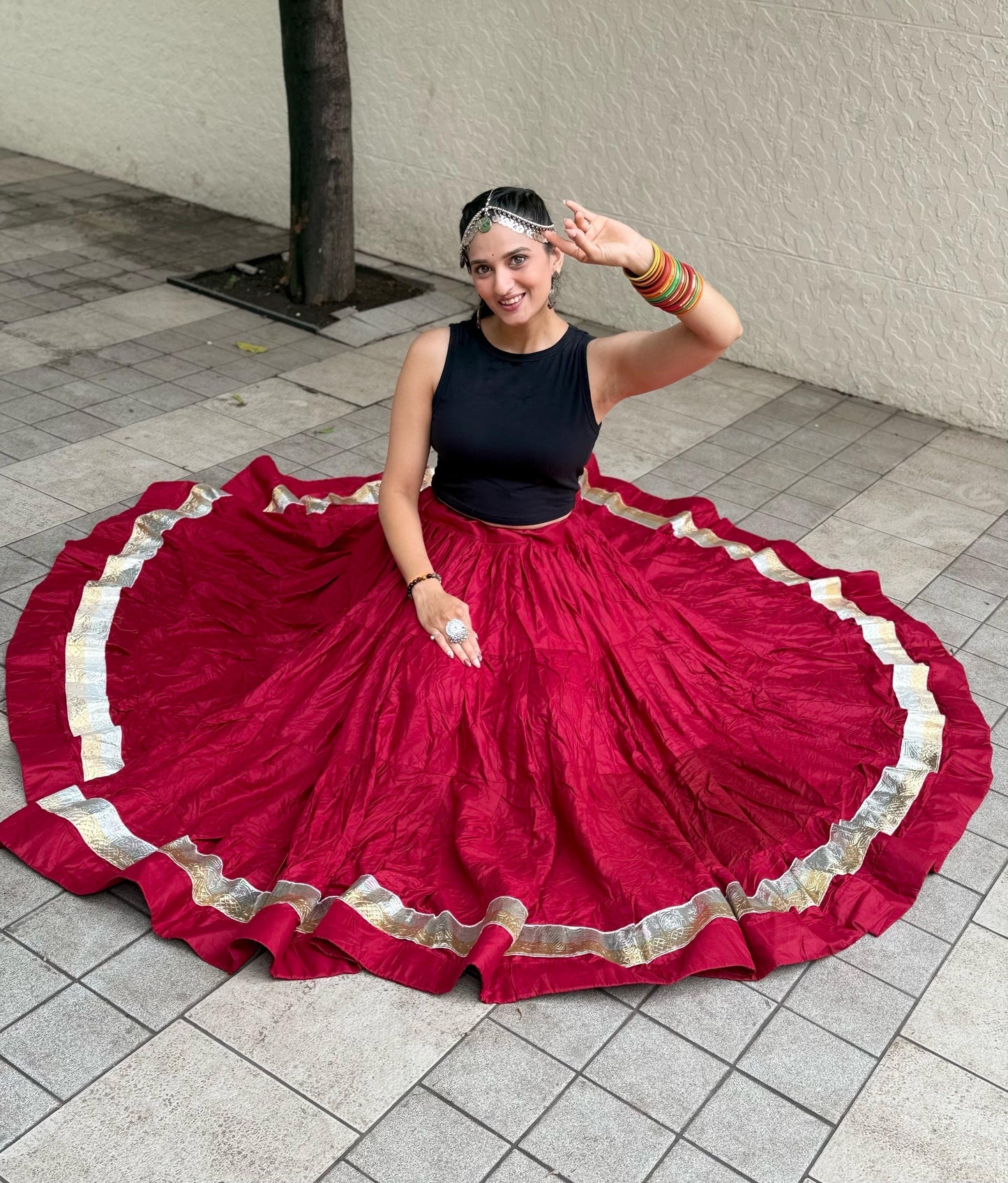 Reyon Cotton Chaniya Choli – Heavy Lapha Lace | 6+ M Flair | Matching Blouse