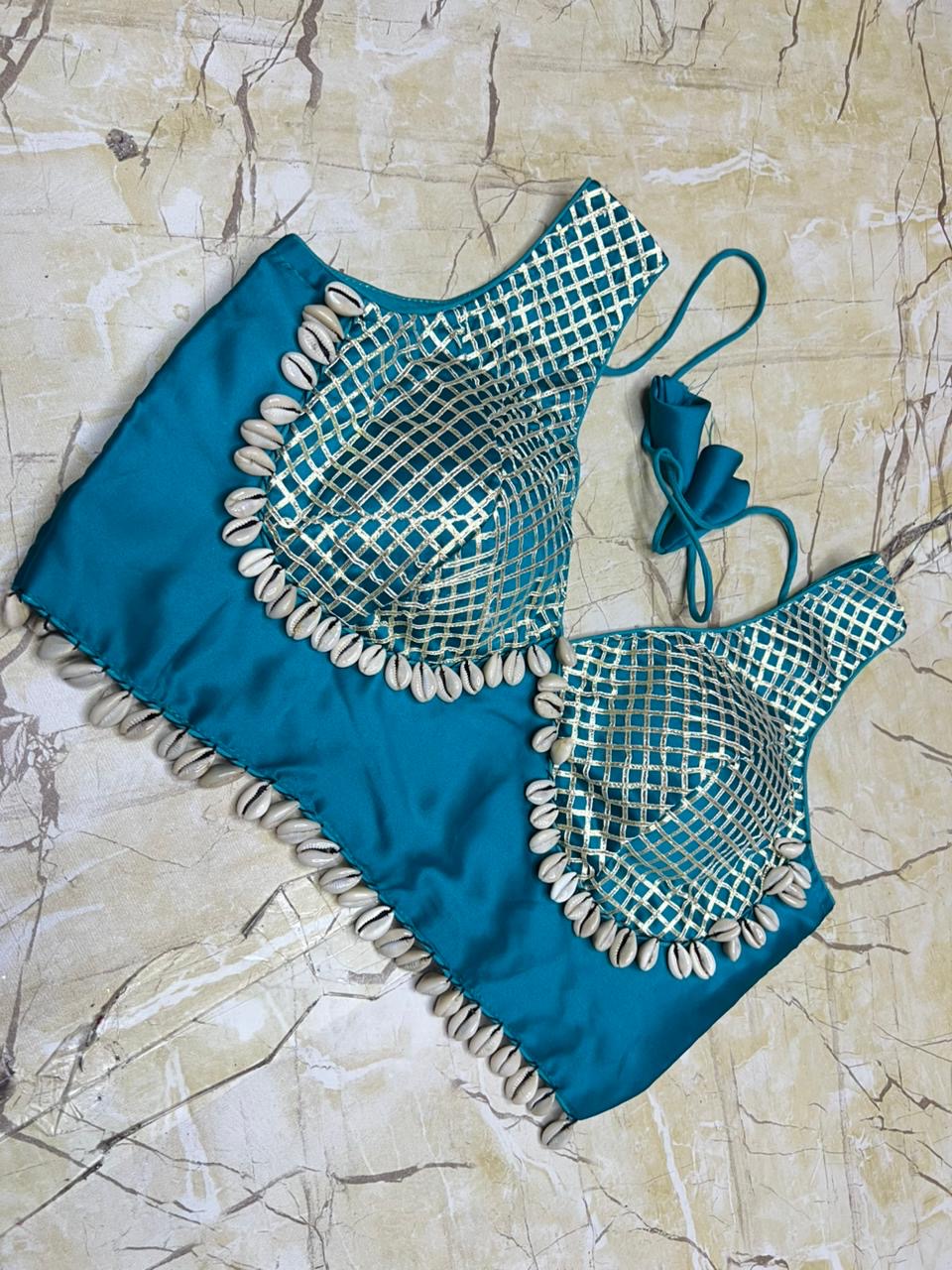 ⨠Navratri 2025 Special Malai Gajji Silk Blouse with Original Golden Gota Lace & Kodi â¨