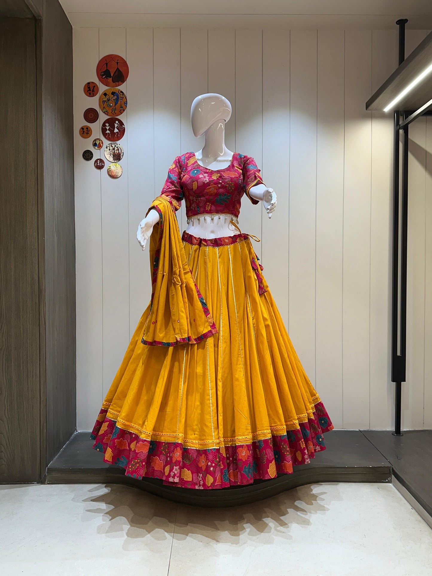 Kareena – Pure Khadi Cotton Chaniya Choli with Dhabu Dupatta (8+ Mtr Flare)