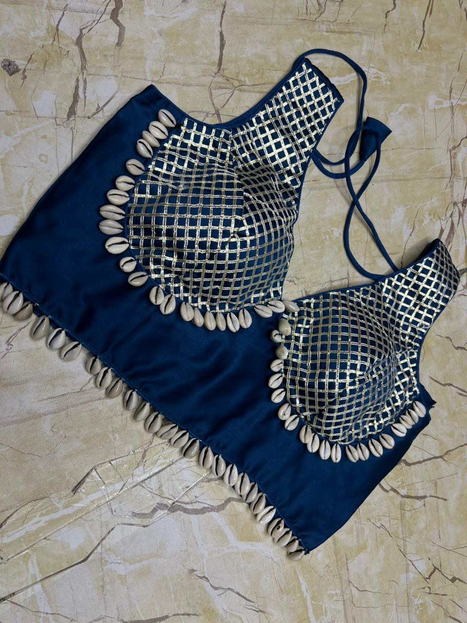 ⨠Navratri 2025 Special Malai Gajji Silk Blouse with Original Golden Gota Lace & Kodi â¨