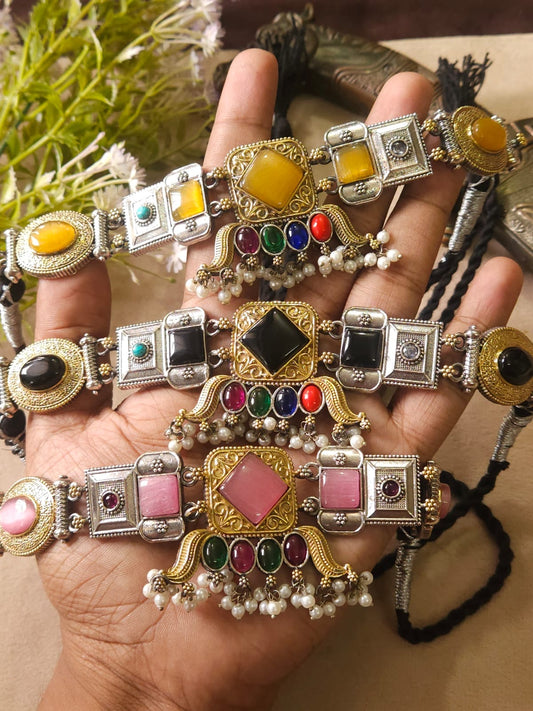 ✨ Premium Dual Tone Monalisa Choker Set ✨