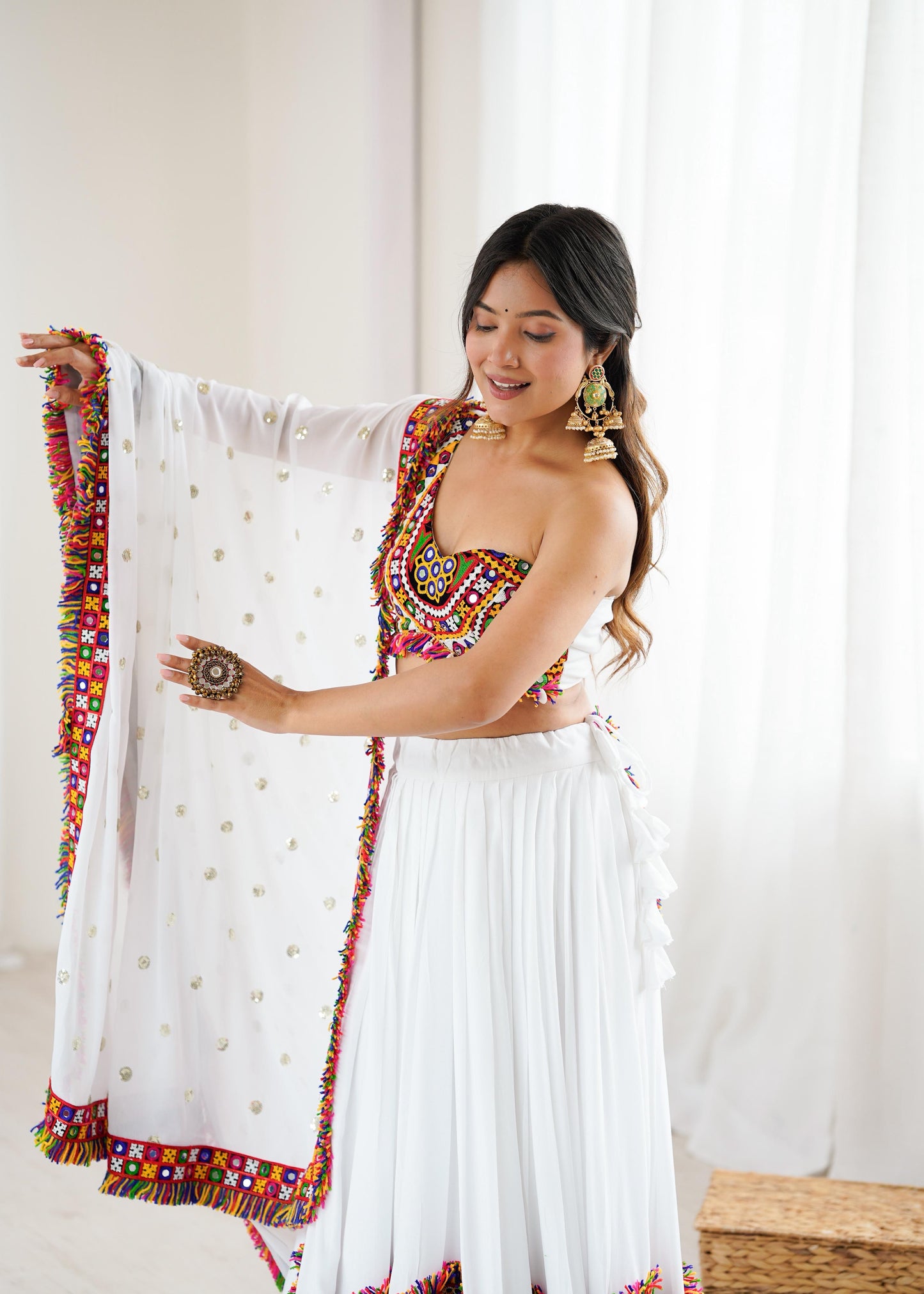 Boutique Heavy Rayon Lehenga with Real Mirror Gamthi Work ā Ready to Wear Full-Stitched Set