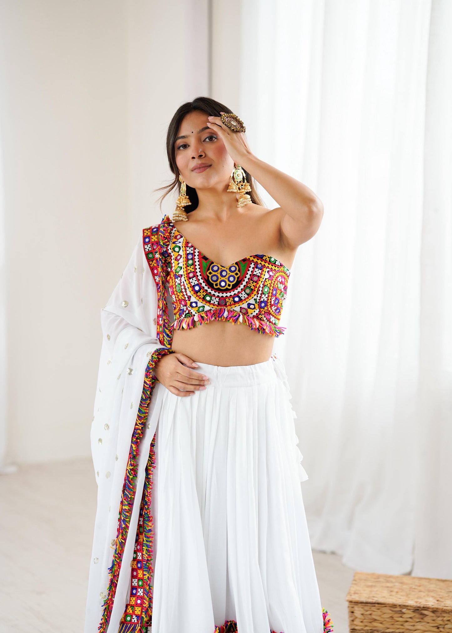 Boutique Heavy Rayon Lehenga with Real Mirror Gamthi Work ā Ready to Wear Full-Stitched Set