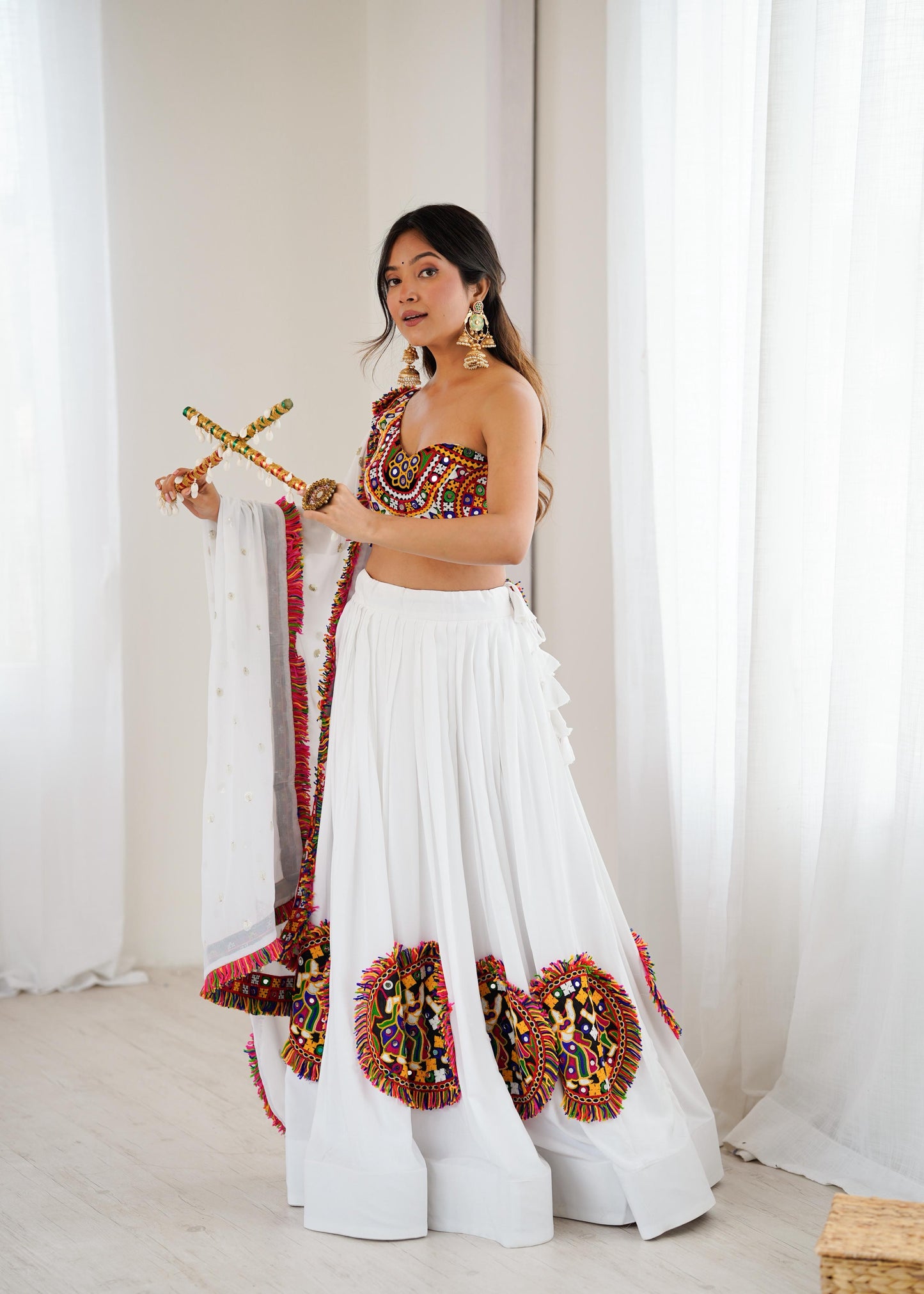 Boutique Heavy Rayon Lehenga with Real Mirror Gamthi Work ā Ready to Wear Full-Stitched Set