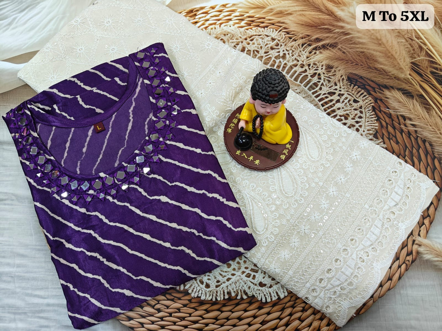 Pure Gaji Mashru Silk Kurti with Sequence Work Palazzo