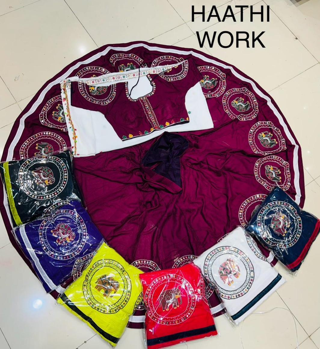 Premium Gamthi Work Rayon Chaniya Choli with Heavy Dupatta – Navratri Special✨