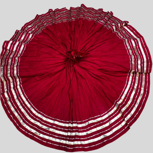 Jaipuri Cotton Full Gher Chaniya – Golden Silver Lampi Border – Ready to Ship ❤️