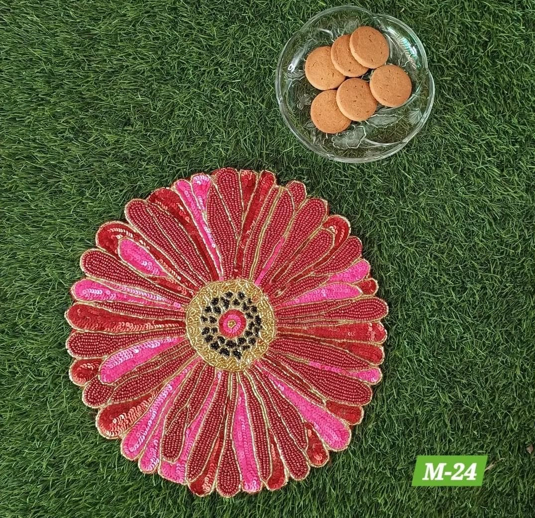 Luxury Beaded Table Mats – Handcrafted Elegant Dining Set