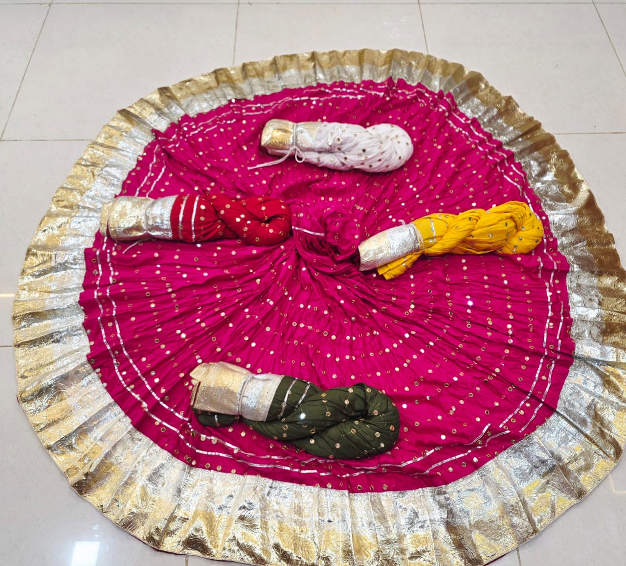 Chaniya with Mirror Work