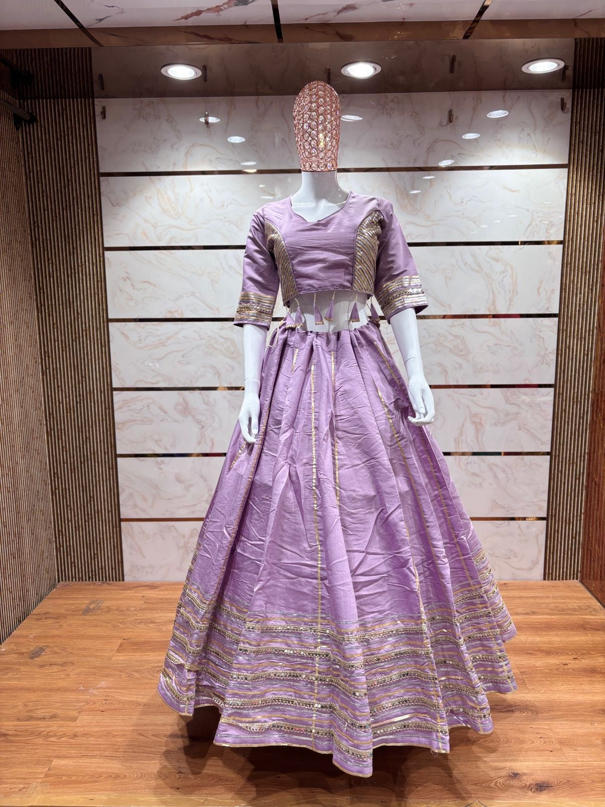 Chandrakala 2-Piece Heavy Roman Silk Set – Gotapatti & Mirror Lace | Ready to Wear