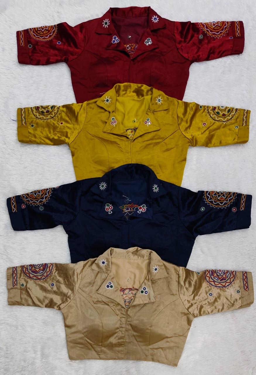 Masru Silk Blouse with Kutchi Ayer Handwork