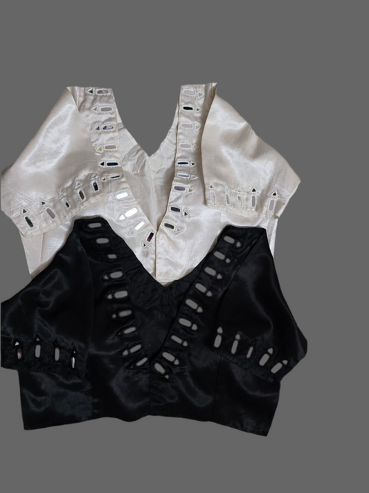 Gaji Silk Mirror Work Blouse β Handcrafted, Ready to Wearπ€π€