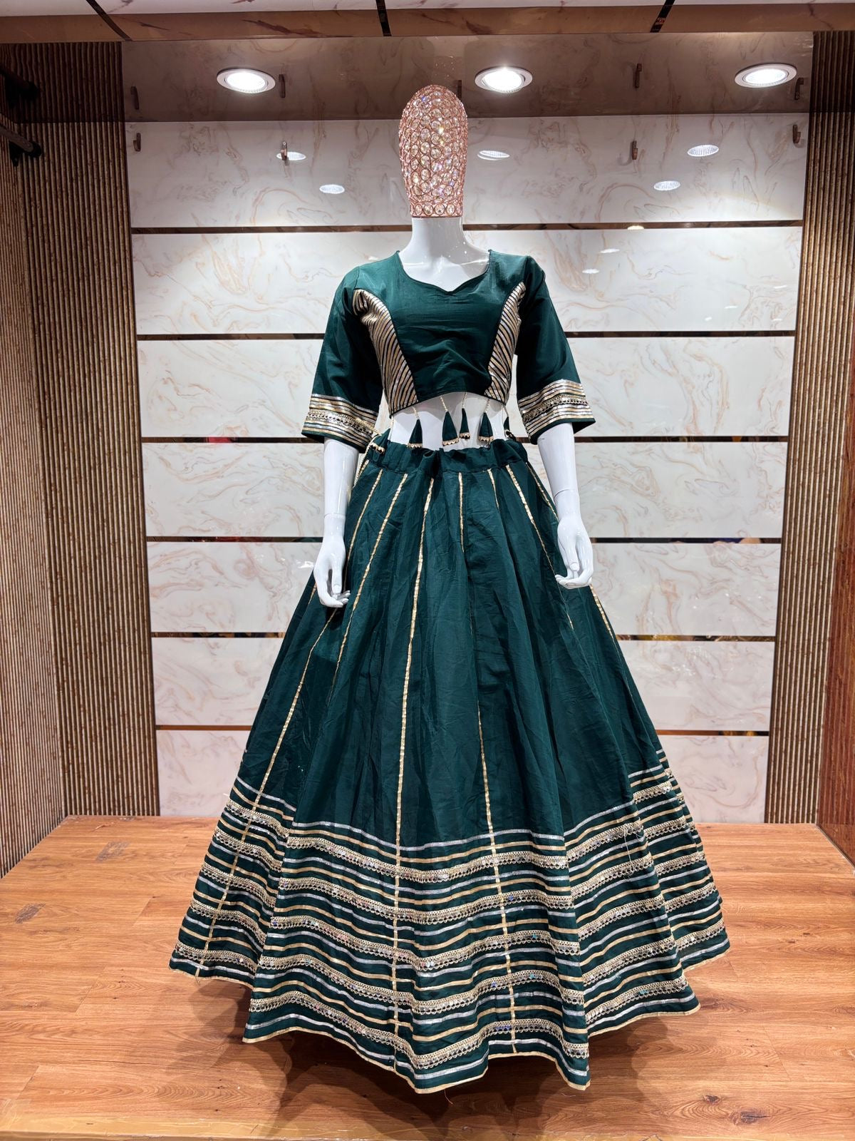 Chandrakala 2-Piece Heavy Roman Silk Set – Gotapatti & Mirror Lace | Ready to Wear