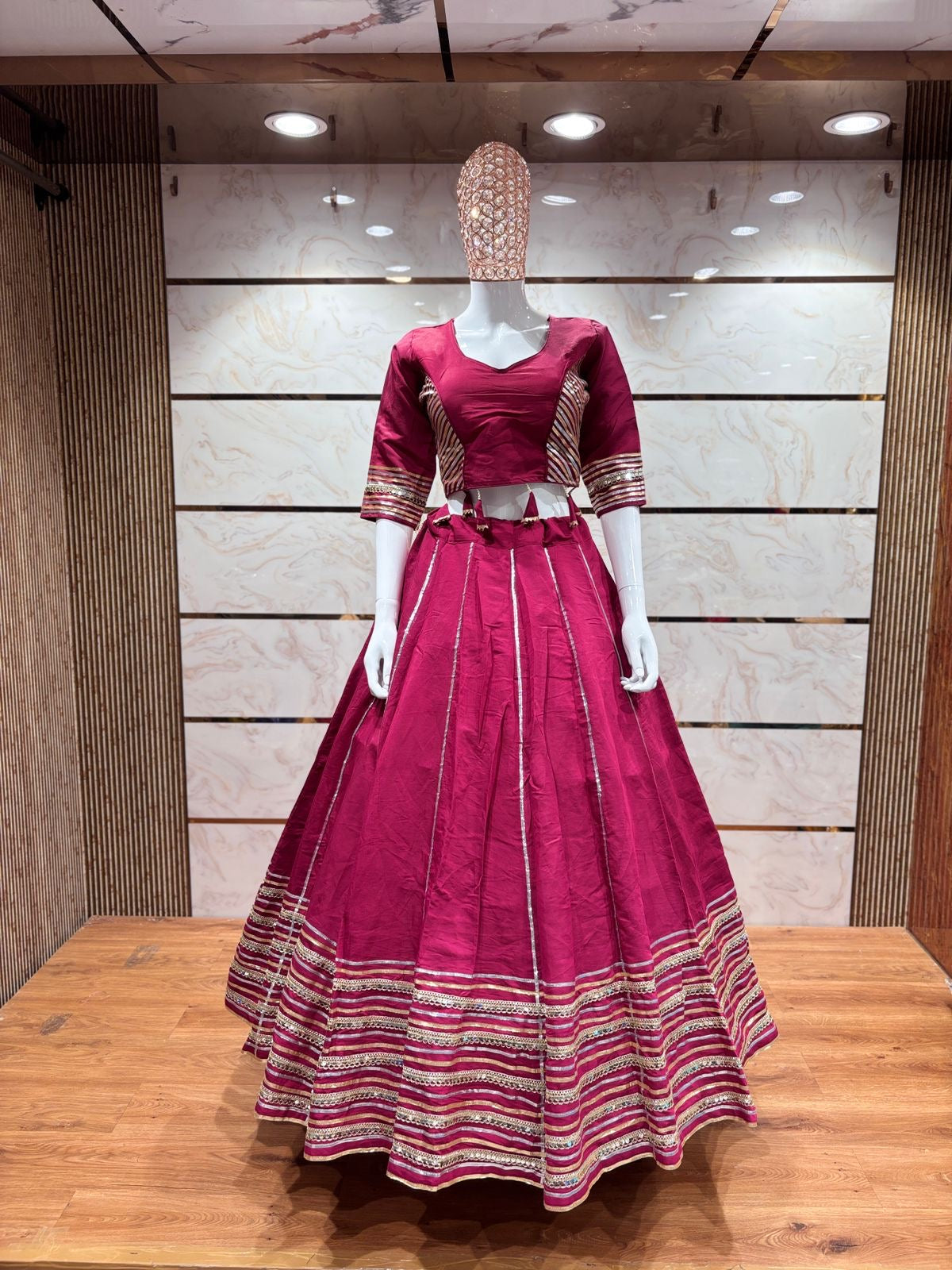 Chandrakala 2-Piece Heavy Roman Silk Set – Gotapatti & Mirror Lace | Ready to Wear