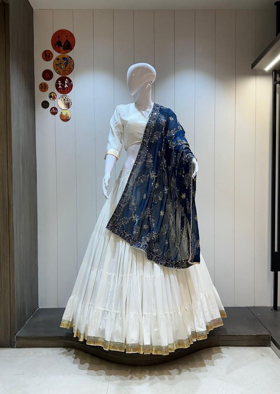 Pure Rayon Cotton 12 Mtr Flair Chaniya Choli with Padded Blouse – Chocolate Brown