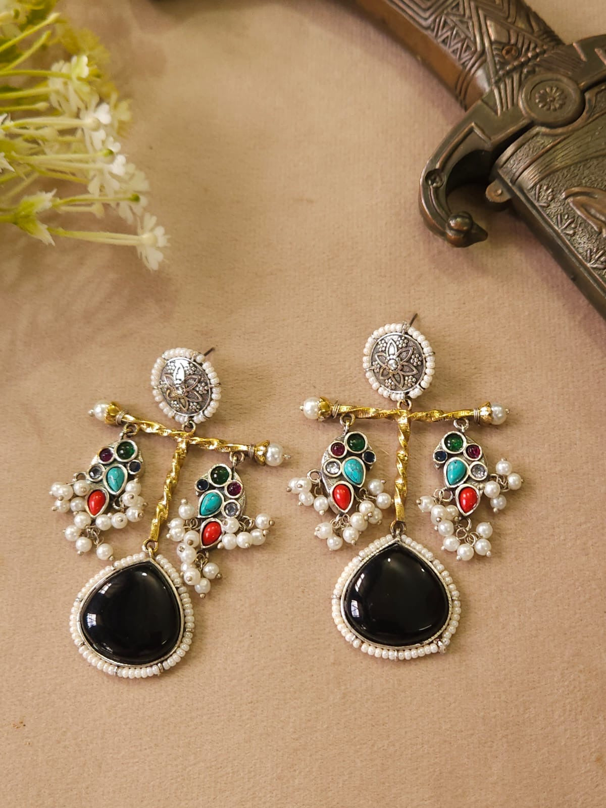 Premium Dual Tone Peacock Monalisa Stone