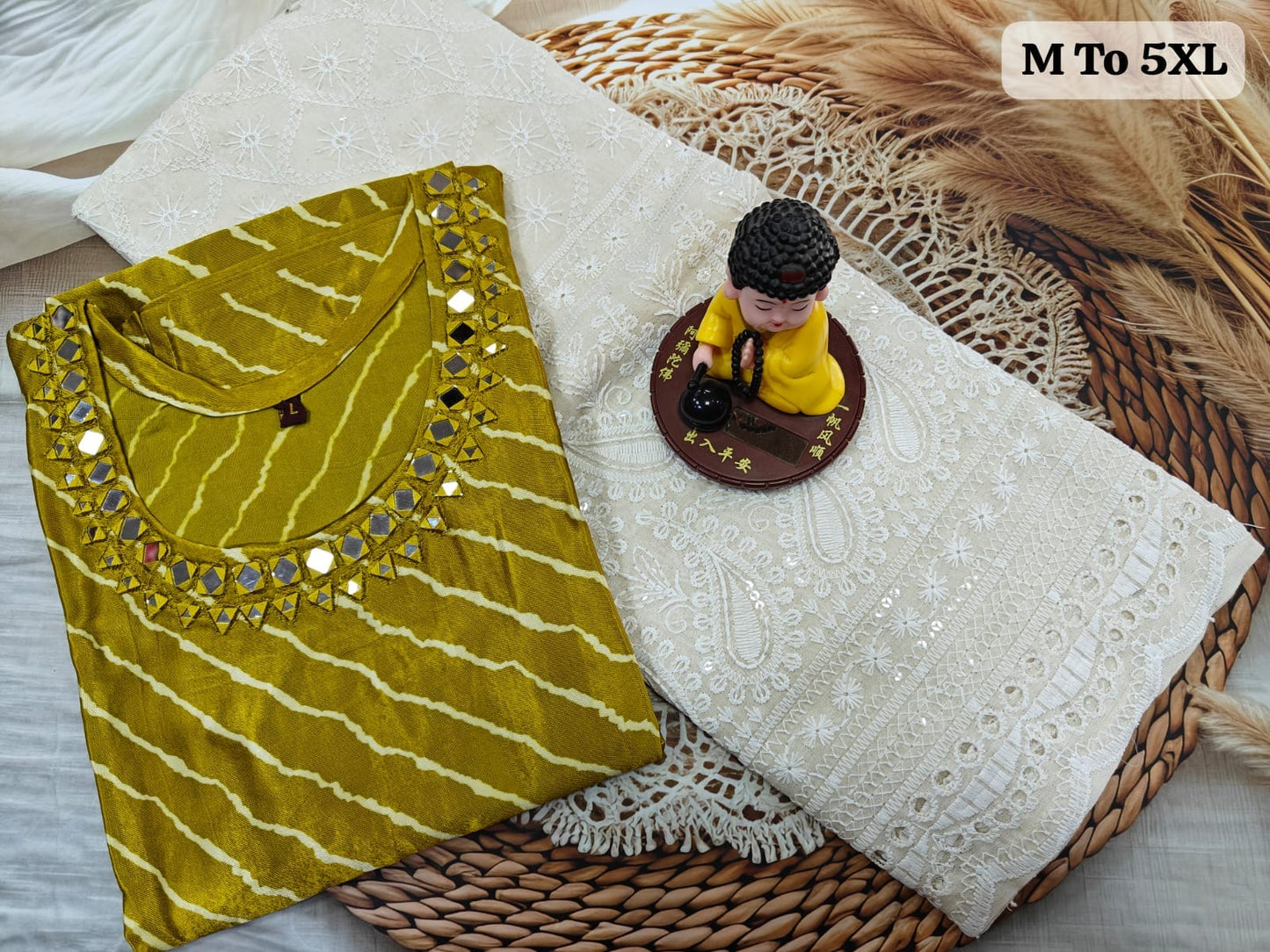 Pure Gaji Mashru Silk Kurti with Sequence Work Palazzo