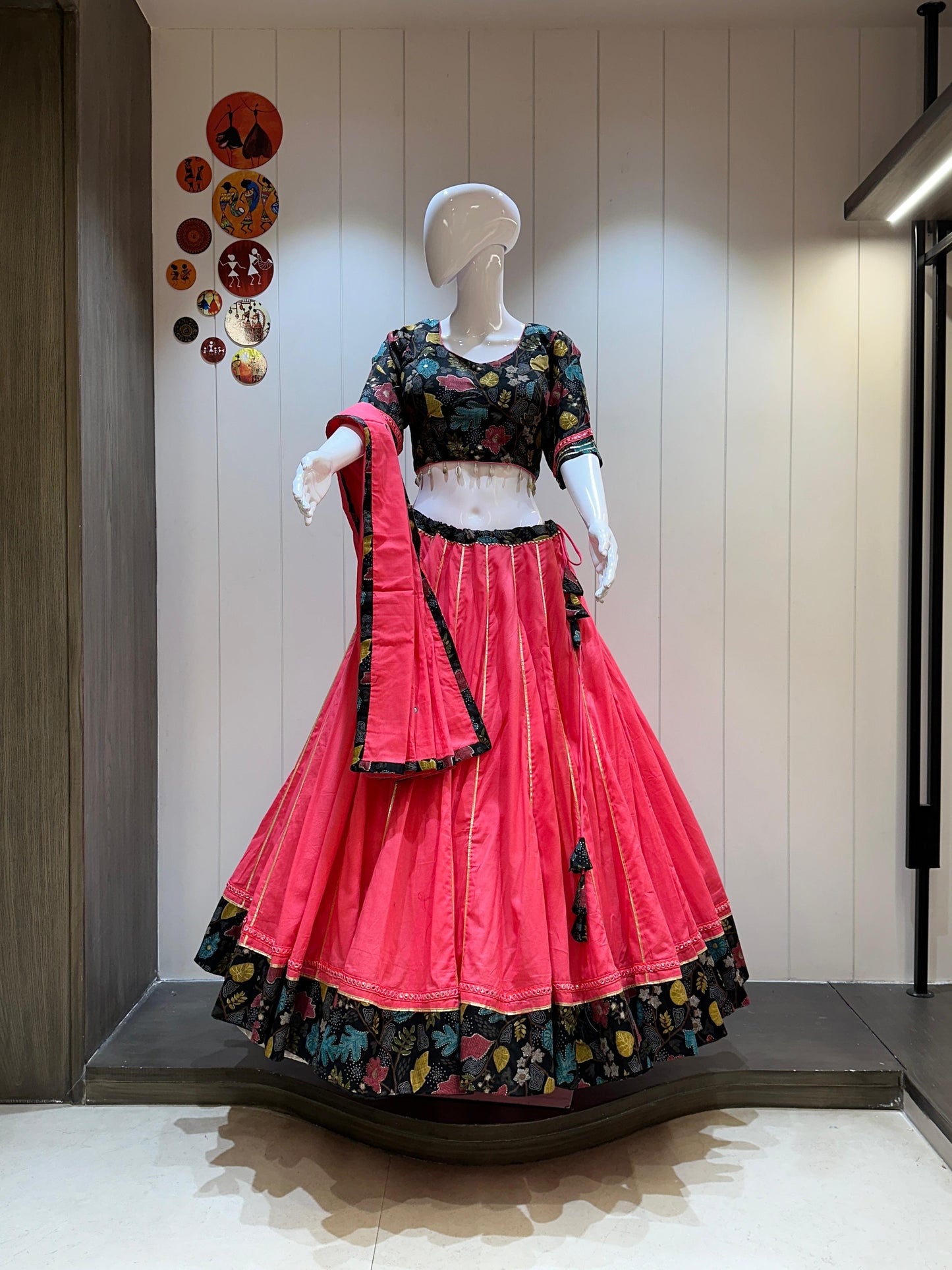 Kareena – Pure Khadi Cotton Chaniya Choli with Dhabu Dupatta (8+ Mtr Flare)