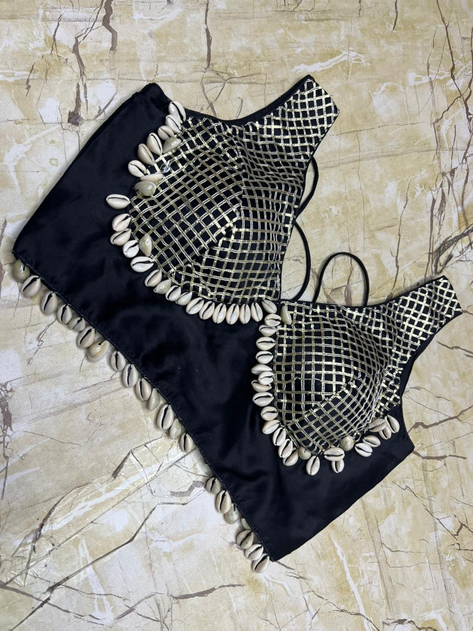 ✨ Navratri 2025 Special Malai Gajji Silk Blouse with Original Golden Gota Lace & Kodi ✨