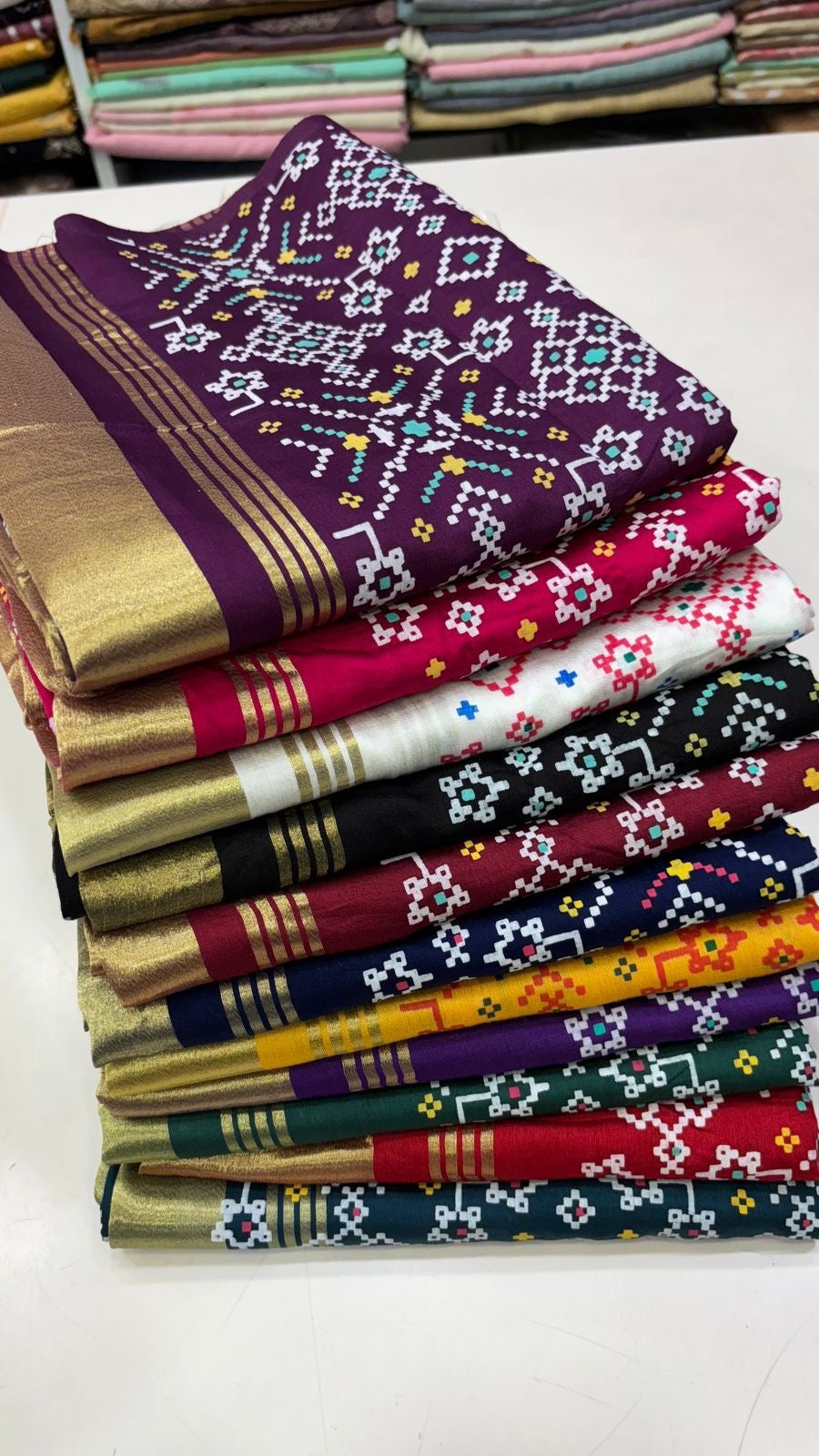 Premium Khadi Patola Dupatta with Lagadi Patta – Semi Modal Silk (2.5m)