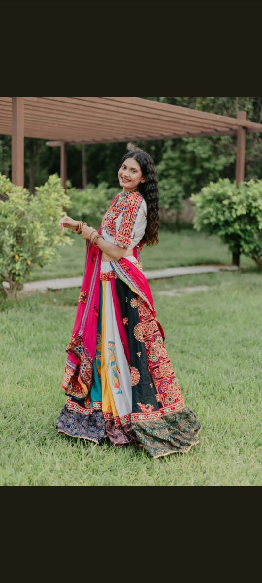 Heavy Rayon Cotton 12-Meter Flair Chaniya Choli with Panihari Patch & Designer Blouse