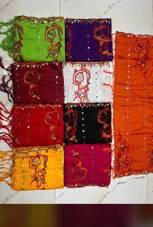 Chanderi Embroidered Dupatta – Vibrant Colors | Festive Ethnic Wear