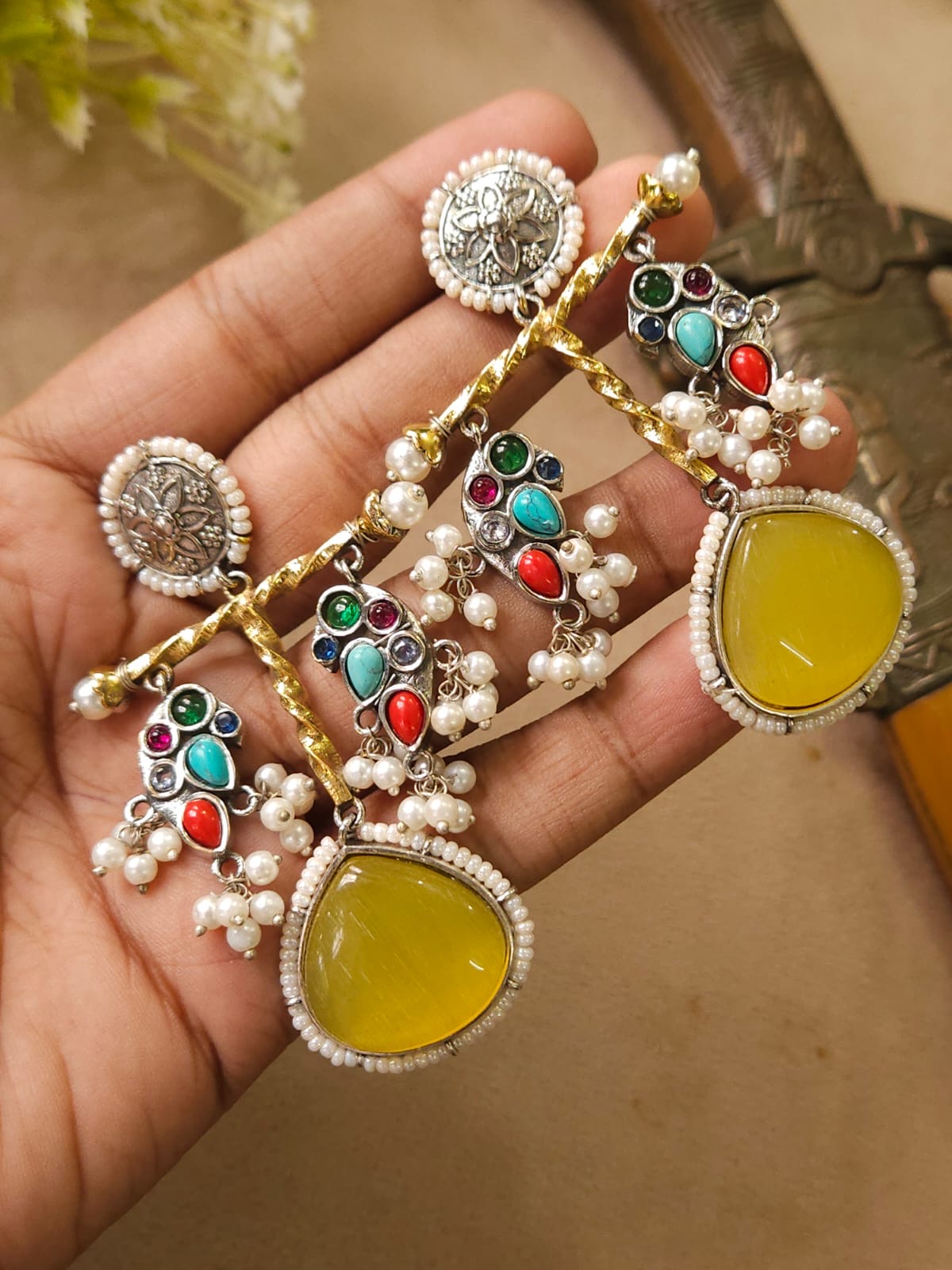 Premium Dual Tone Peacock Monalisa Stone