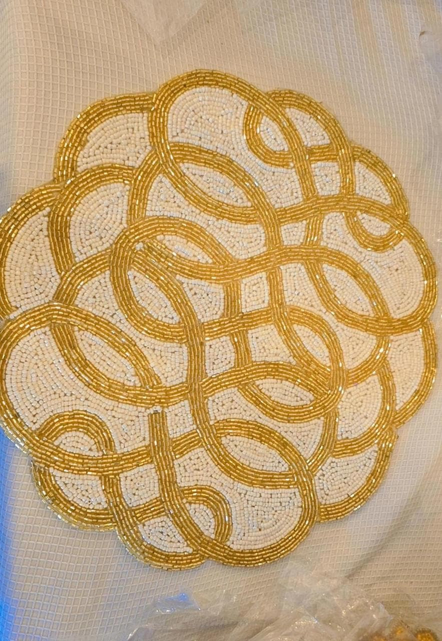 Luxury Beaded Table Mats – Handcrafted Elegant Dining Set