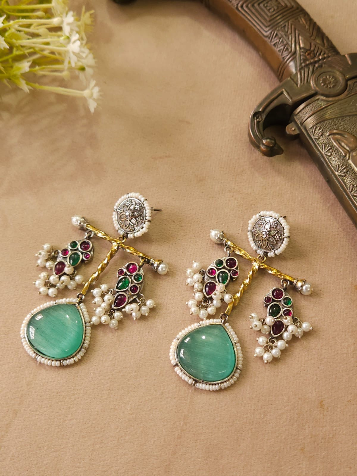 Premium Dual Tone Peacock Monalisa Stone