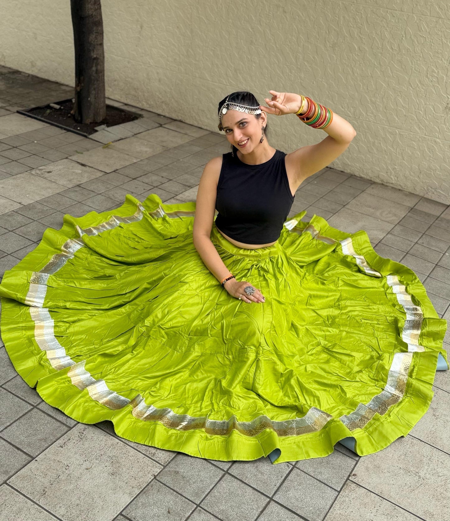 Reyon Cotton Chaniya Choli – Heavy Lapha Lace | 6+ M Flair | Matching Blouse