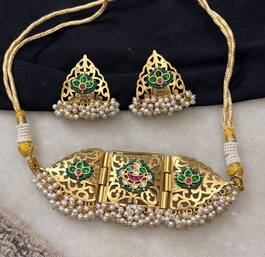 Pure Brass Handcrafted Jewellery – Premium Monalisa, Crystal & Pachi Kundan Work