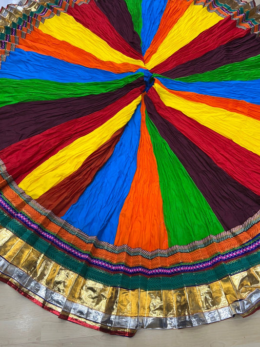 Designer Pure Cotton Skirt with Lampi Border – 10-12 Meter Flair