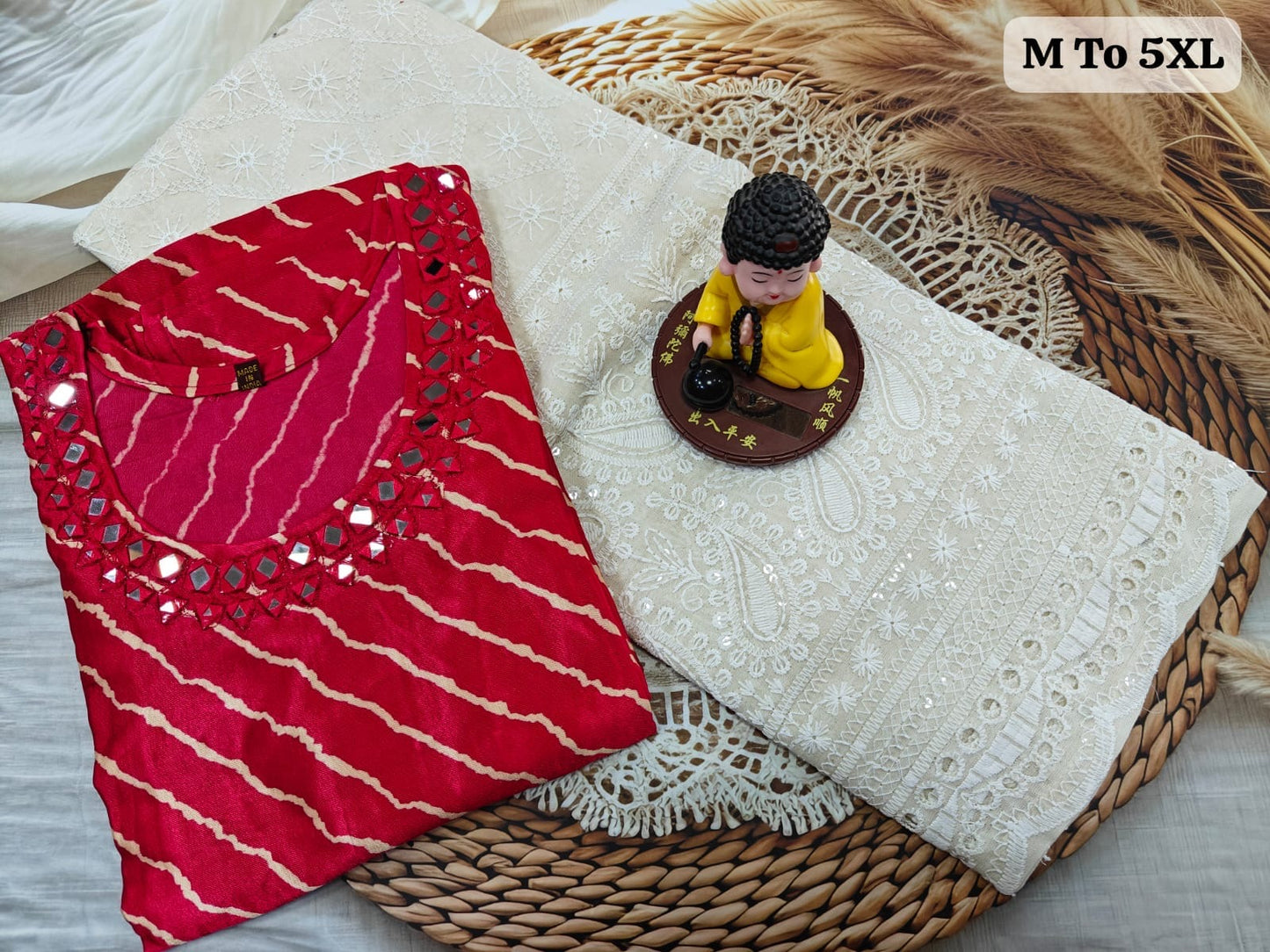 Pure Gaji Mashru Silk Kurti with Sequence Work Palazzo