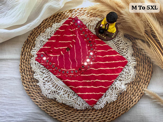 🪞Pure Gaji Silk Kurti with Real Mirror Necklace Work – Ethnic Elegance